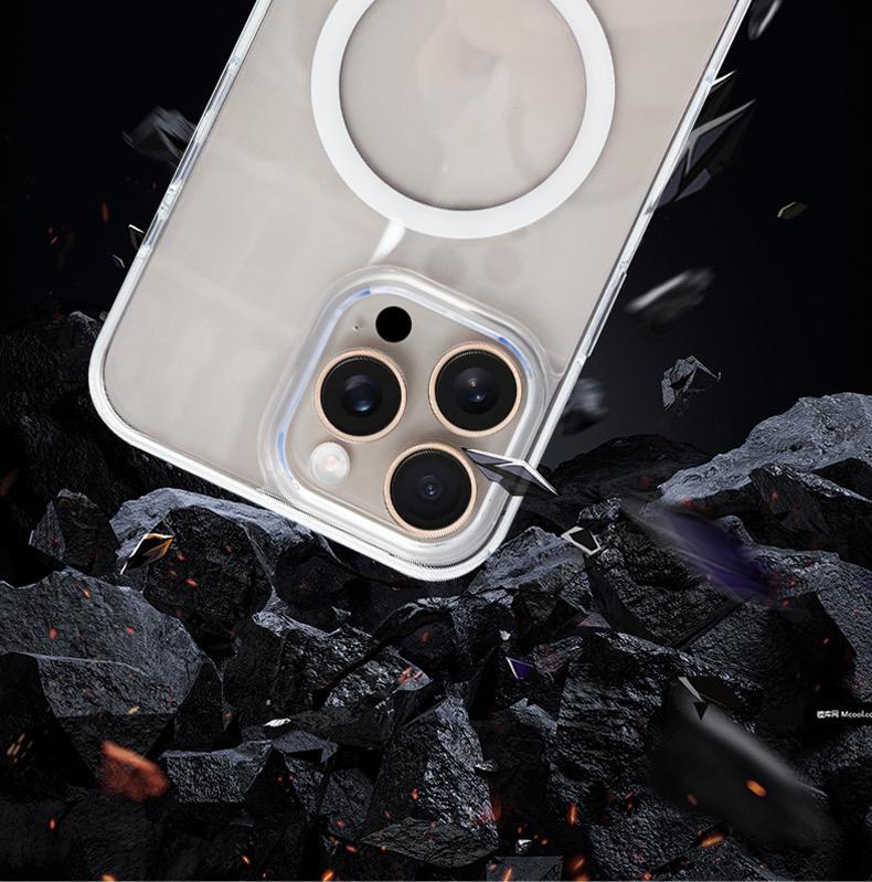 For iPhone 16 Pro Case Magnetic Case Shockproof TPU+PC Clear Phone Cover
