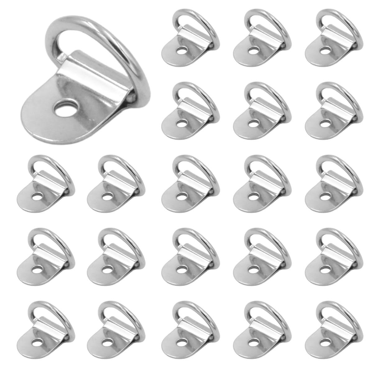 

winova 20pcs Tie Down Rings Bike Hooks Solid Durable Trailer Anchors Stainless Steel Silver Finish (4.5 Holes, 20 Pieces) 4.5 holes 20 pieces silver срібний