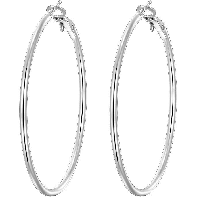 4 Pairs Silver Gold Hoop Earrings for Women | 14K Gold Plated Hoop Earrings Set Hypoallergenic Earring Lightweight Dangle Earrings Set