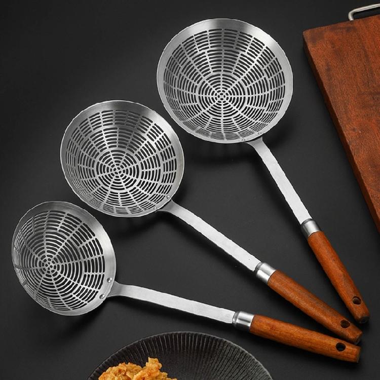 Praktisk skimslev stål sil för avrinning och fritering köksredskap