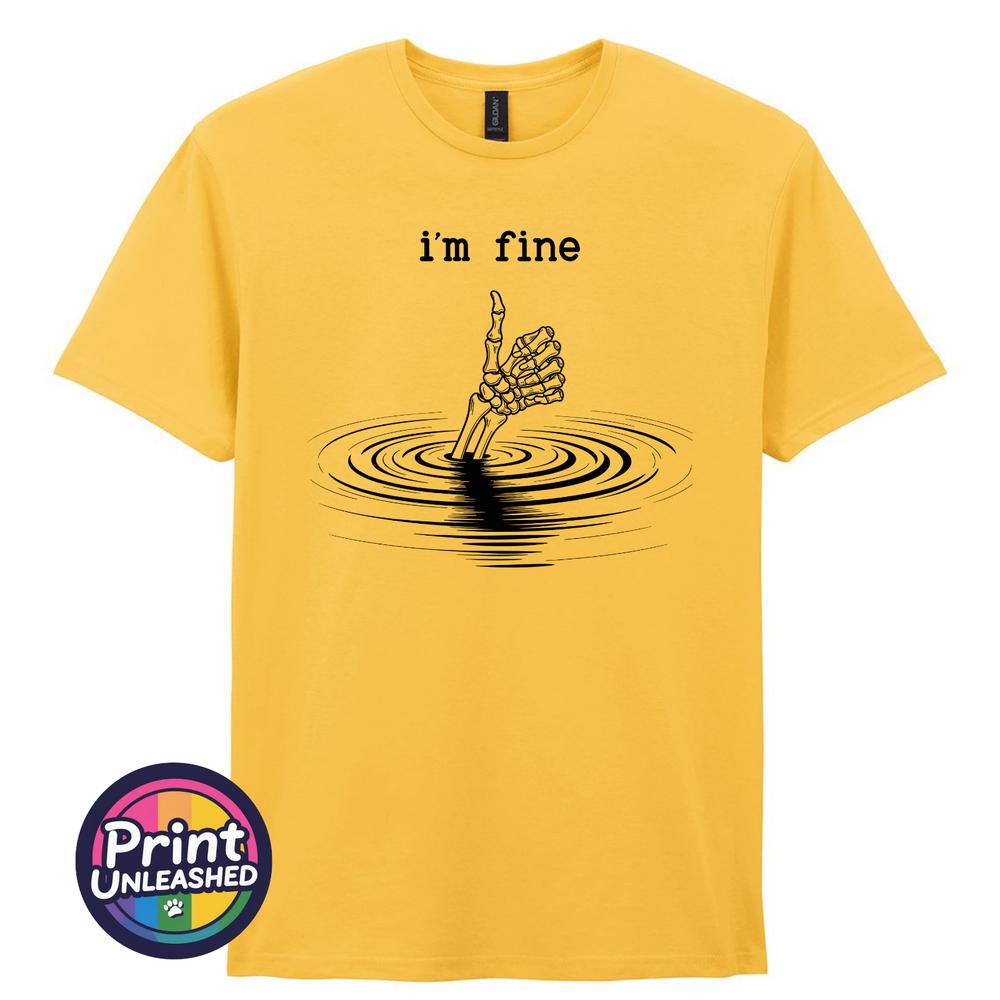 Im Fine Skeleton Hand Funny T Shirt Dark Humour Tee Sarcastic Gothic Gift S2XL