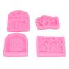 4pcs Non-Stick Silicone Chocolate Molds Easy Release Door Mushroom Mold  Cupcake Topper