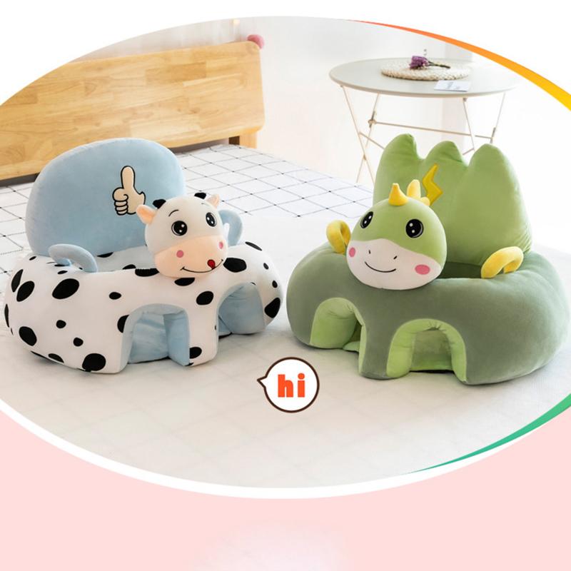 Cute Baby Sofa Support Seat Cover Plush Chair Learningto Sit Feeding Chair Comfortable Toddler Nest Puff Washable Without Filler