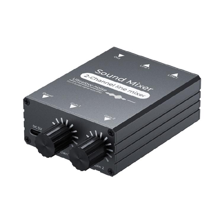 

3.5mm Sound Switcher Double Channel Adapter Aluminum Housing Sound Mixing For Outdoor Recording Music Production 1