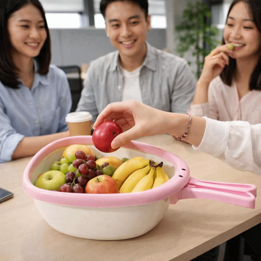 Rabbit Shape Vegetable Washing Basin Cute Storage Basket Portable Fruit Drain Basket  Kitchen Use