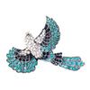 Large Hummingbird Brooch with Colorful Rhinestones Unique Fashion Lapel Pin Crystal Bird Shaped Badge Clothing Accessory