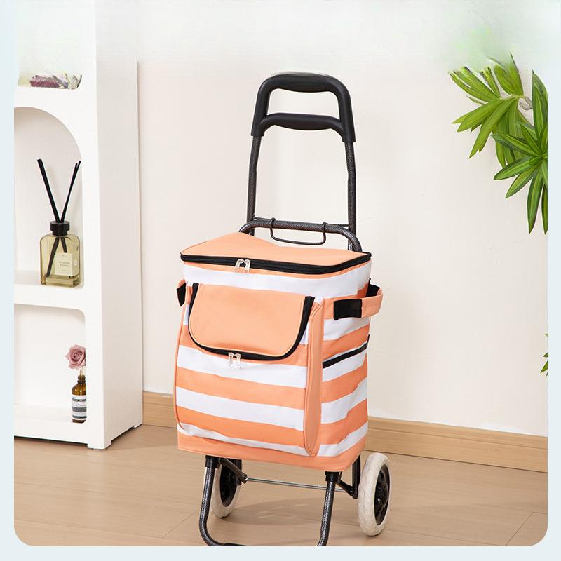 

Foldable & Portable Lightweight Household Shopping Cart , Outdoor Hand-Pulled Grocery Trolley / Small Utility Cart 34*26*88CM оранжевый