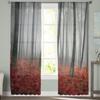 Red Leaves Forest Sheer Curtains for Living Room Modern Voile Curtain Bedroom Tulle Curtains Window Drapes Decor