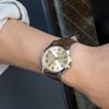 Citizen Q&Q Analog Watch 10-Year Battery Life Waterproof Date Synthetic Leather Band A23A-004PK Men's Gold