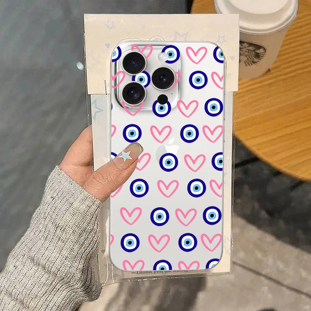 Blues Eyes Phone Case For IPhone 17/16/15/11/13/14 Pro Max Plus/X/Xr/Xs Max/12mini Air Transparent Clear