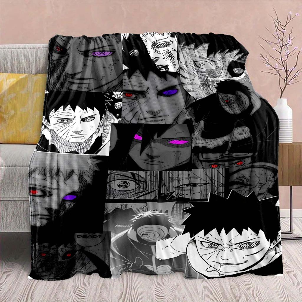 Naruto Anime Flannel Blanket - Soft Warm Perfect for Sofa, Bedding Camping Travel Office Home Decor -QJY