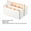 Desktop Plastic Caddy with Wooden Handle Art Supply Organizer Bin with Adjustable Dividers Makeup Basket Storage Tote for Colored Pencils Brushes