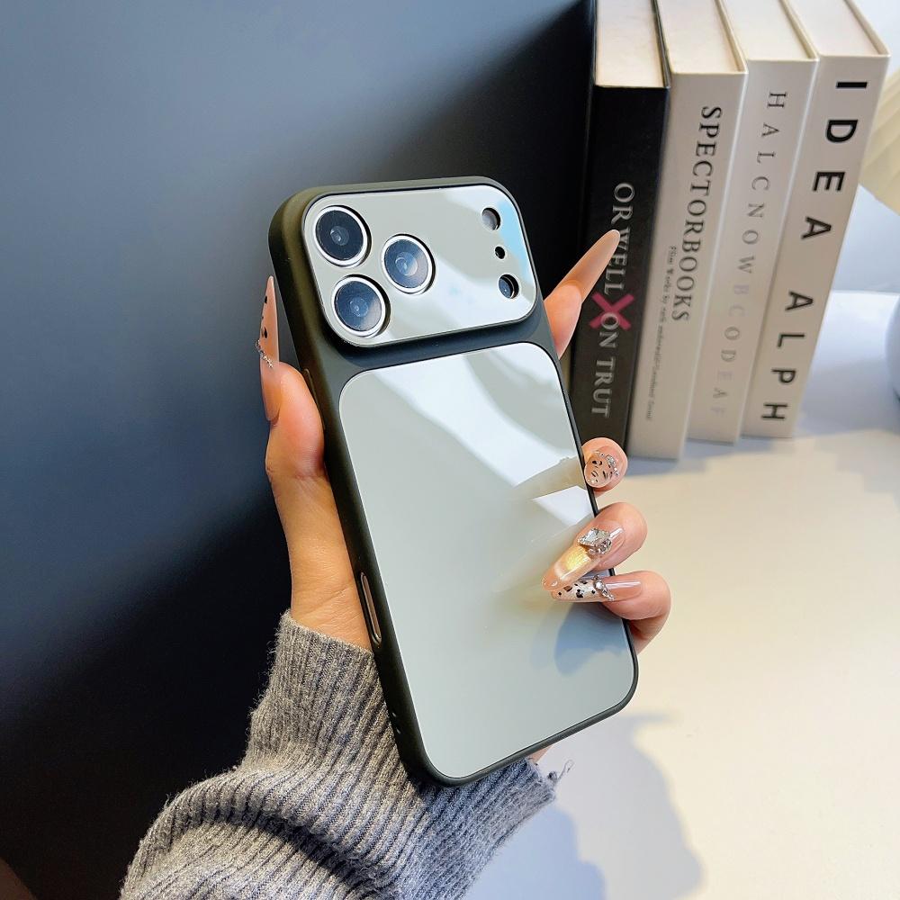 Fashion Solid Color Glossy Hard PC Back Shockproof Phone Case For iPhone 17 16 15 14 Plus 13 Pro Max Full Bumper Non-Slip Cover