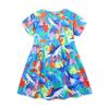 Summer Girls' Short-Sleeve Dress, European & American Style, Round Neck Princess Fashion.