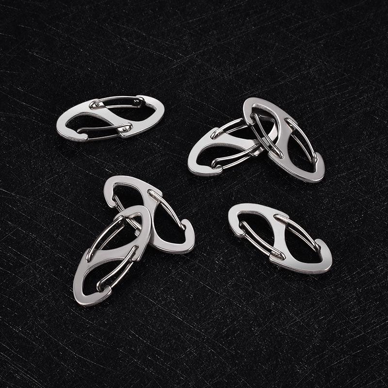 

Брелок-карабин из нержавеющей стали в форме буквы S или восьмерки - Металлический подарок высокого качества Black - Pointed 8 Snap Hook