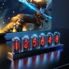 Zmart RGB Nixie Tube Clock with LED Lights, IPS Color Screen, DIY AnalogDigital Tube Night Light, Gaming Desktop Home Decoration Gift Idea, Japanese