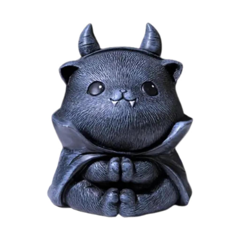 Cat Statue Collectibles Ornament Accessories Home Decor Resin Cat Tea Pet for Study Bookcase Office Cabinet Tearoom