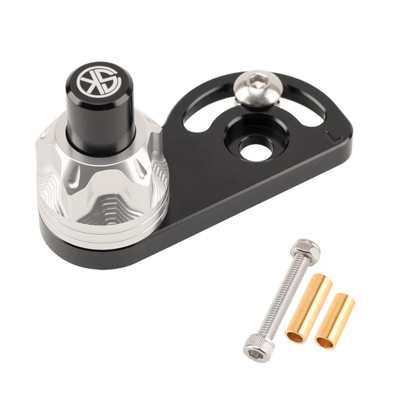 Chekis Genuine Modification Accessories Motorcycle Brake Horn Parking Button Parking Lock Button Slope Brake Switch Assistant with Limit Screw Does Silver (Left)
