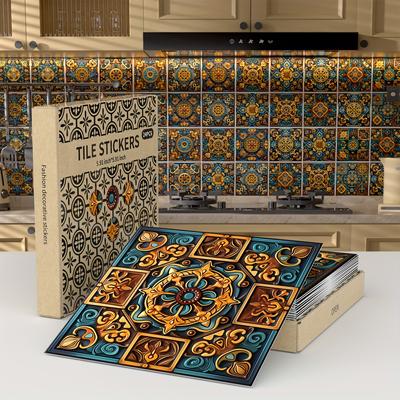24 шт./компл. мексиканська плитка Backsplash Peel and Stick Wall Stickers для кухні та ванної кімнати Потовщені водонепроникні та знімні самоклеючі шпалери