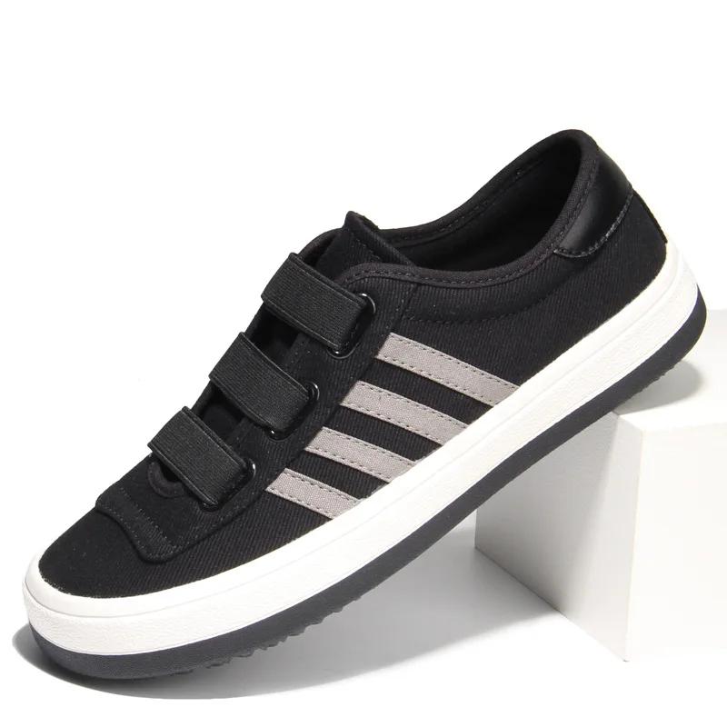 Elastic Band Canvas Men's Vulcanized Shoes Brand New Joker Simple Loafers Lazy Wear-resisting Trend Designer Flats