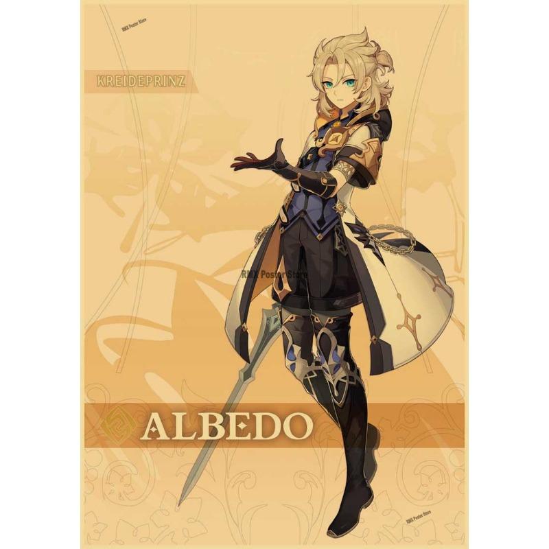 Genshin Impact Cartoon Character Posters Kraft Paper Prints Home Room Decor Study Bedroom Bar Cafe Wall Paintings Wall Stickers