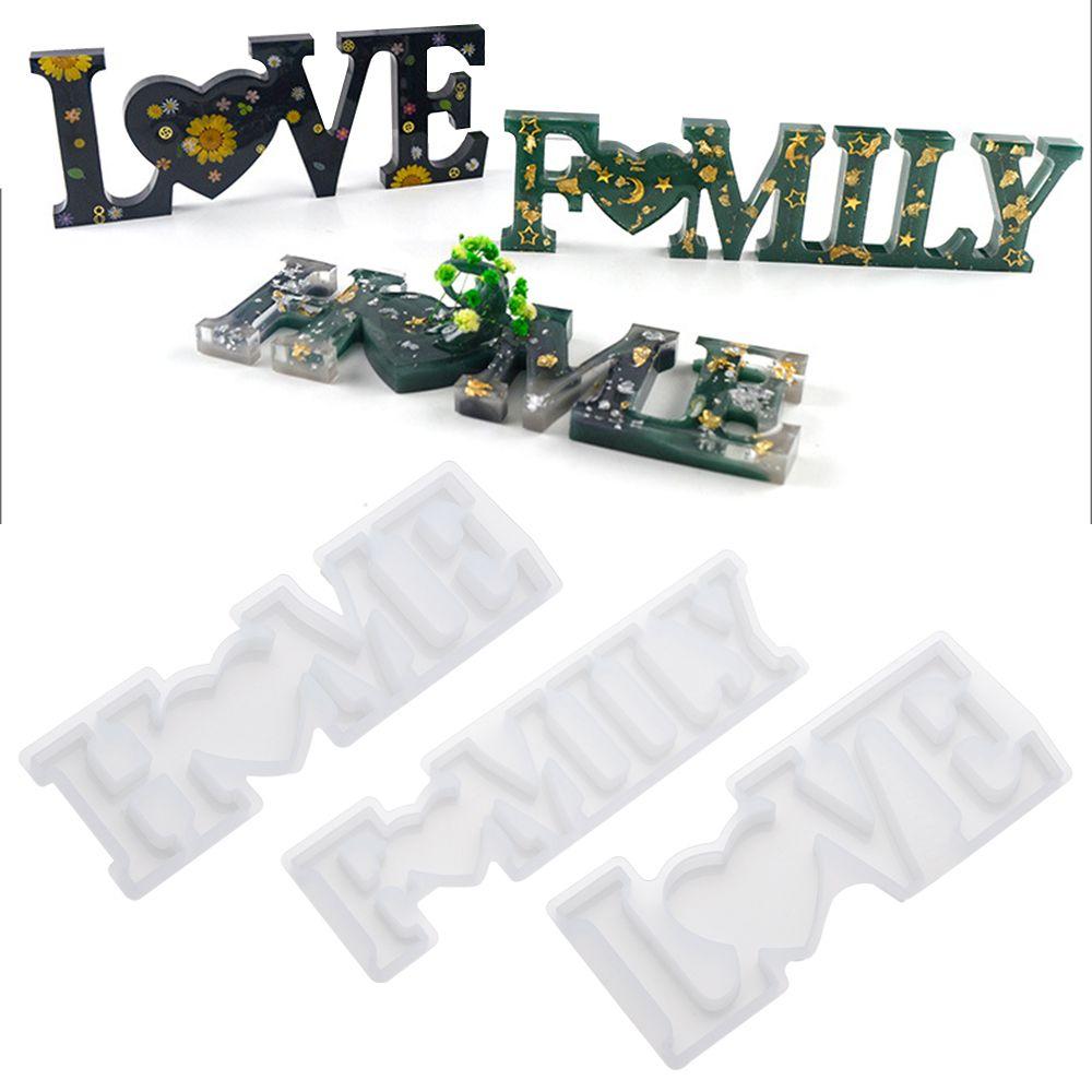DIY Crafts LOVE/HOME Casting Letters Resin Mold Crystal Glue Molds Jewelry Making Tool Silicone Mould