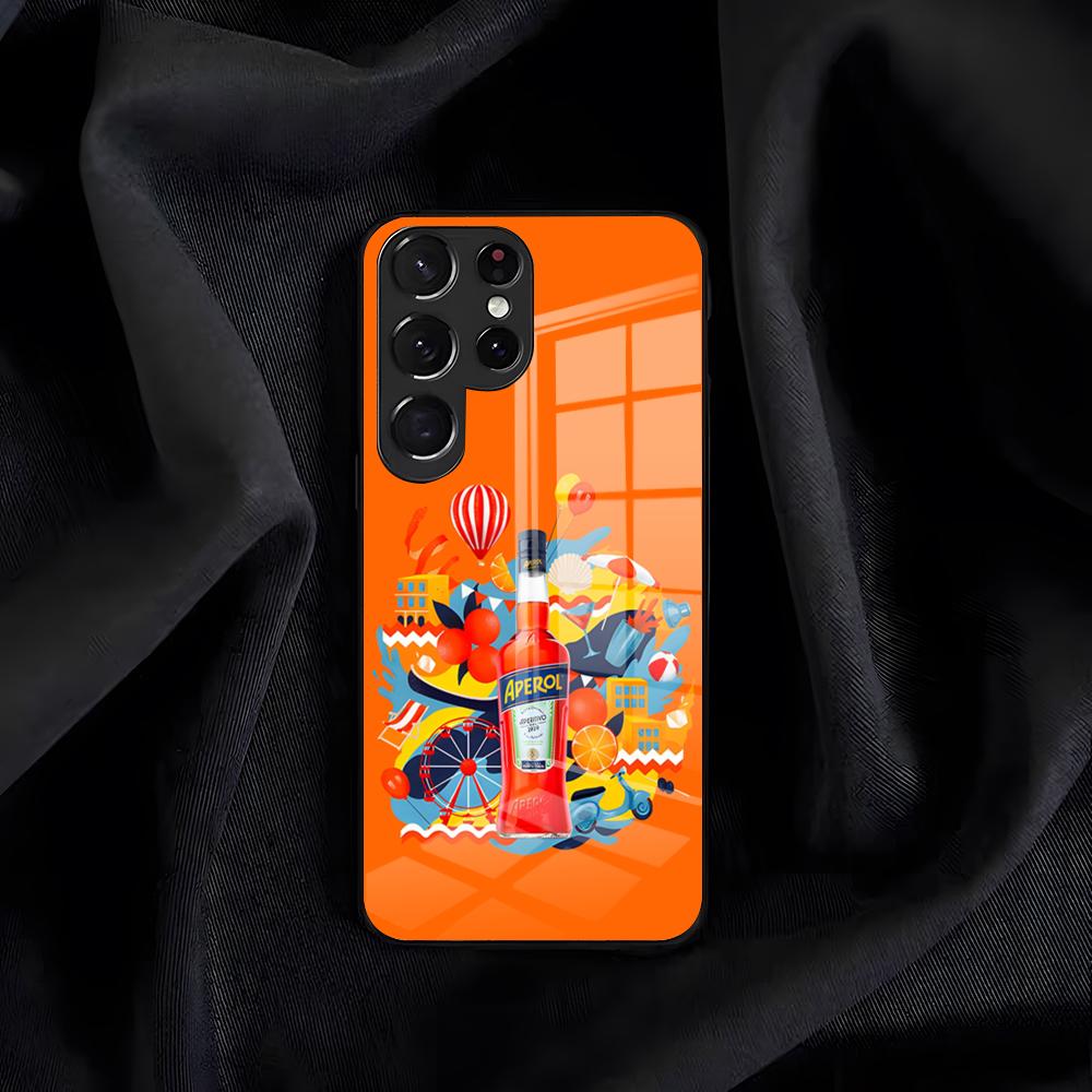 A-Aperol S-Spritz Pouzdro na telefon Pro Samsung S26 S25 Edge S24 S23 S22 S21 S20 Ultra Plus FE Skleněný kryt