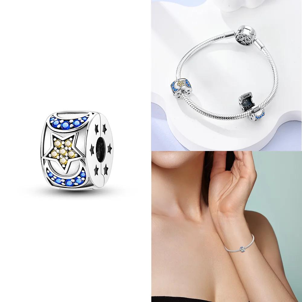 Copper Original Zircon Star Moon Heart Butterfly Pet Cat Paws Charms Beads Fit Bracelet Jewelry Women Diy Anniversary Gift