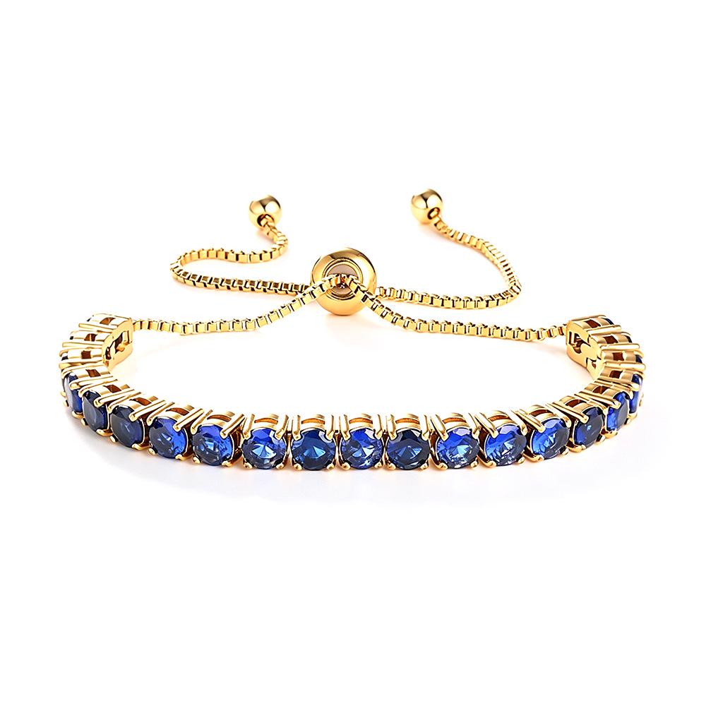 Elegant 4mm Zircon Women's Adjustable Stainless Steel Bracelet