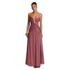 European-Style Strapless Pleated High-Slit Open-Back Evening Gown