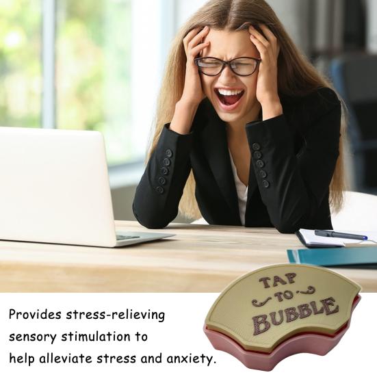 Tap to Bubble Clicker Fidget Toy Anxiety Stress Relief 3D Printed Clicker Portable Tactile Stimulation Decompression Click Button Toy