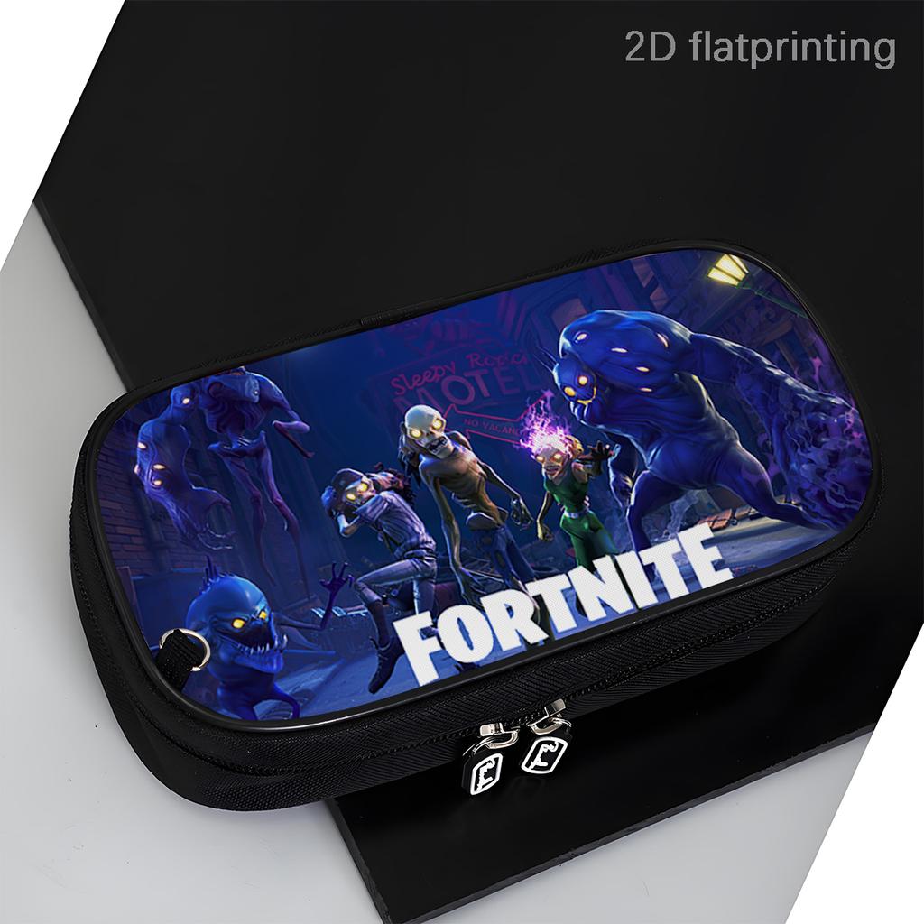 Fortnite Cartoon Multi-Function Pencil Case - Zipper Design, Large Capacity Storage, Multi-Compartment Organizer, Learning Gifts