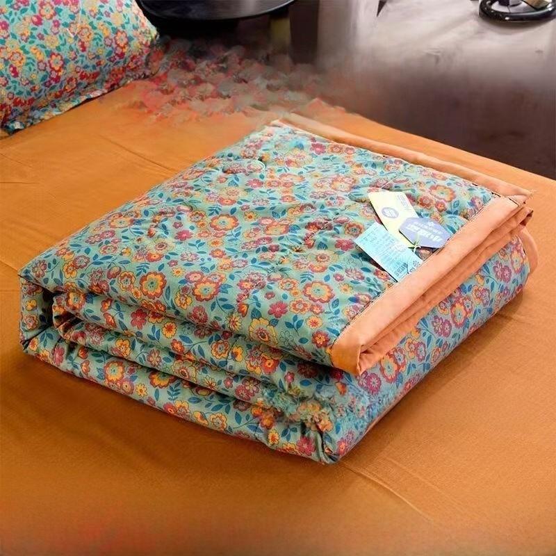 Airy Summer Lightweight Flower Printing Duvet With Quilting For Student Bedroom