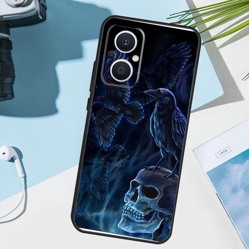 

Crow Raven Dark Skull Case For OPPO Reno 13 13F 12 11 F 8T 7 8 10 Pro OPPO Find X8 X6 X3 Pro X5 Lite Cover Funda OPPO Reno13 F