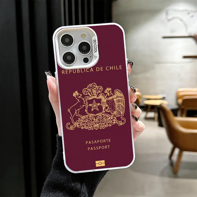 

Chile Flag Map Passport Shockproof Phone Case for iPhone 17 Air 16 16E 15 Pro Max 14 Plus 13 Mini 12 Back Cover Anti Fall Fundas iPhone 14 ProMax