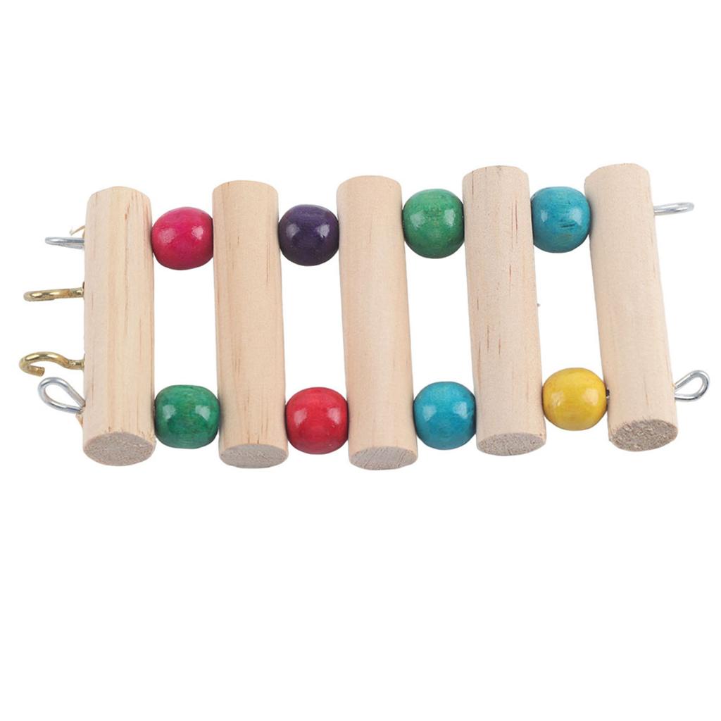 Pet Ladder Bridge Wood Climbing Swing Portable Mouse Hamster   Canary Pet Toys (5Steps S)