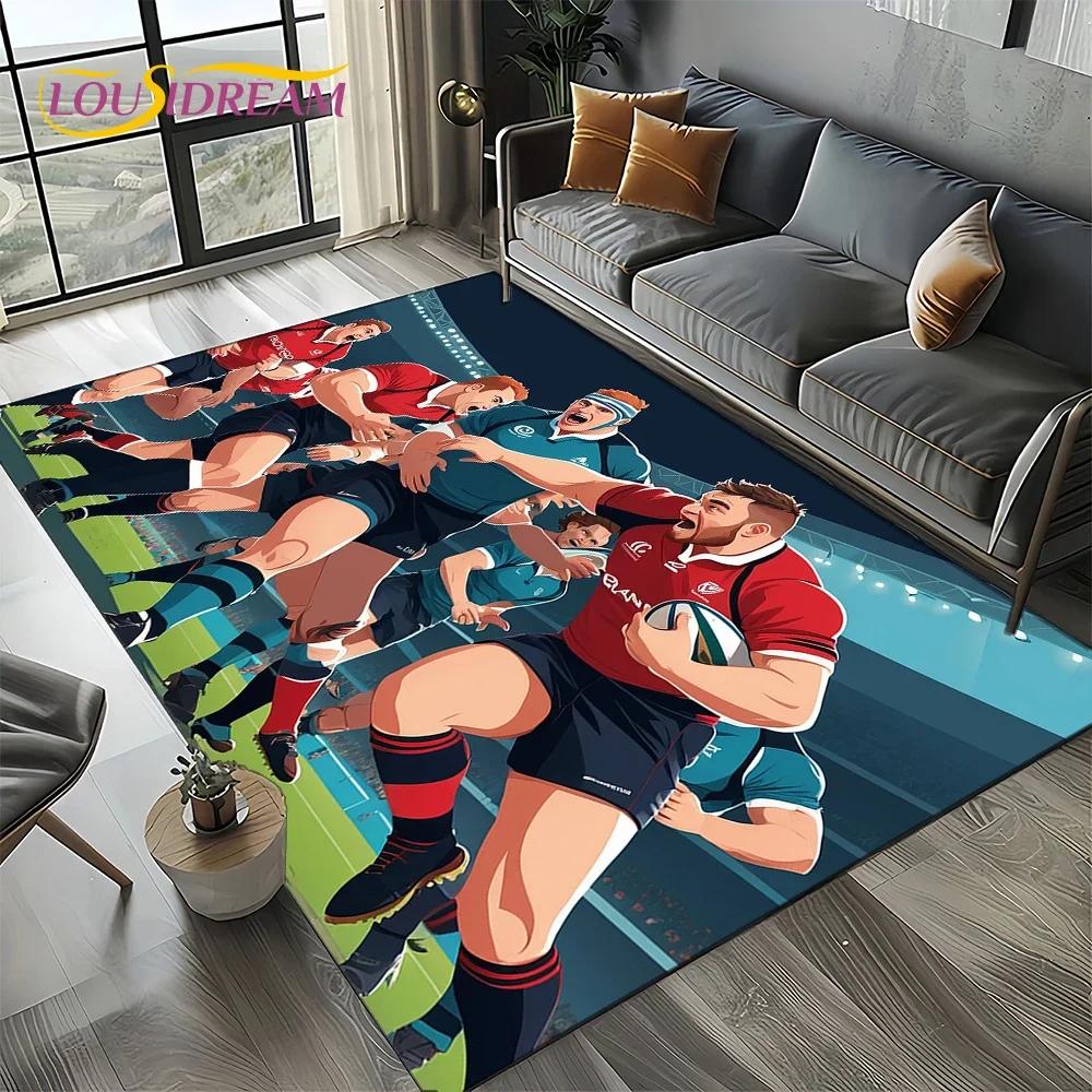 

Cartoon Rugby Field Rugby American Football Rug for Living Room Bedroom Home Sofa Decoration,Area Rug Non-slip Floor Mat 40x60cm( 15x23in )