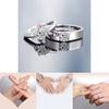 Fashionable Geometric Design Adjustable Couple Rings With Platinum Finish