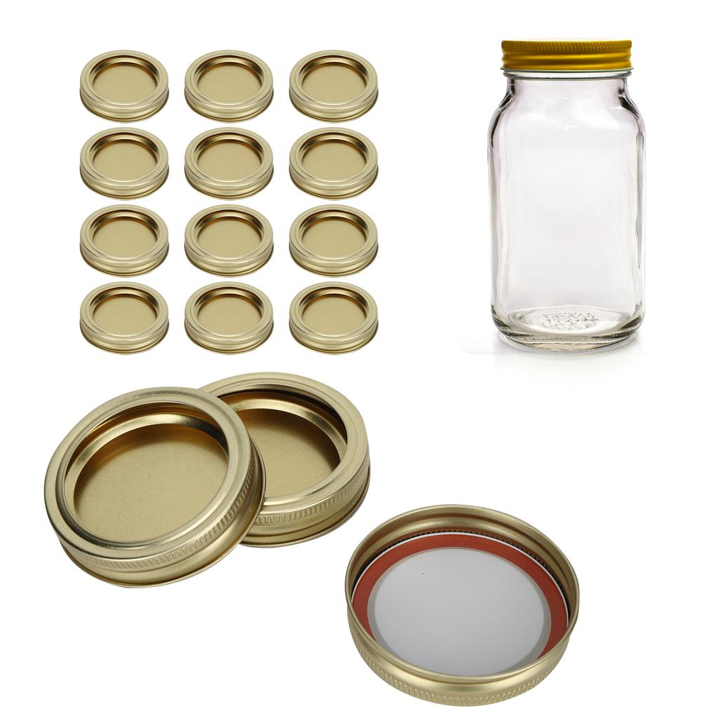 12pcs 70mm Round Regular Mouth SplitType Jar Lid Container Sealing Cover for Spice Honey