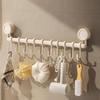 10 Hooks Suction Cup Kitchen Hook Wall Mounted Utensil Holder Shovel Storage Rack  Kitchen