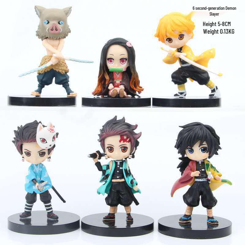 

Q Version Demon Slayer Figures - Tanjiro, Nezuko & Zenitsu Ornaments in Sitting, Standing, or Kneeling Poses