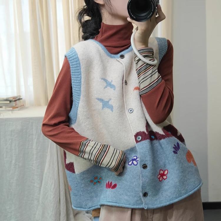 Dimanaf 2025 Jarní dámské svetry bez rukávů, pletené, plus velikosti, ležérní styl, volný svetr