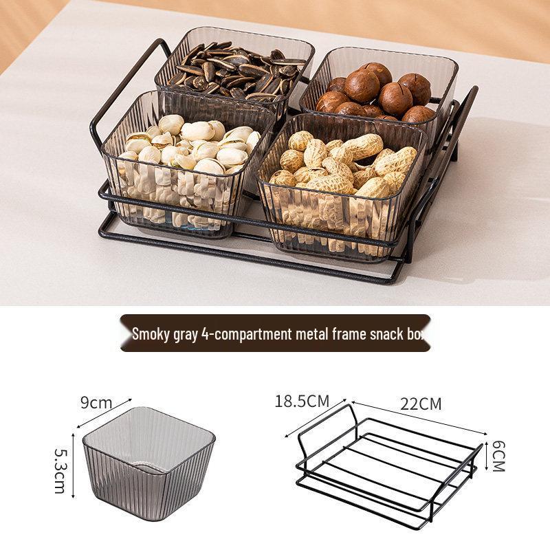 Creative Plastic Snack Compartment Plate for Living Room or Bar Use