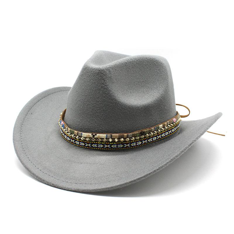 Western Cowboy Jazz Hat Season British Retro Top Hat Wool Hat