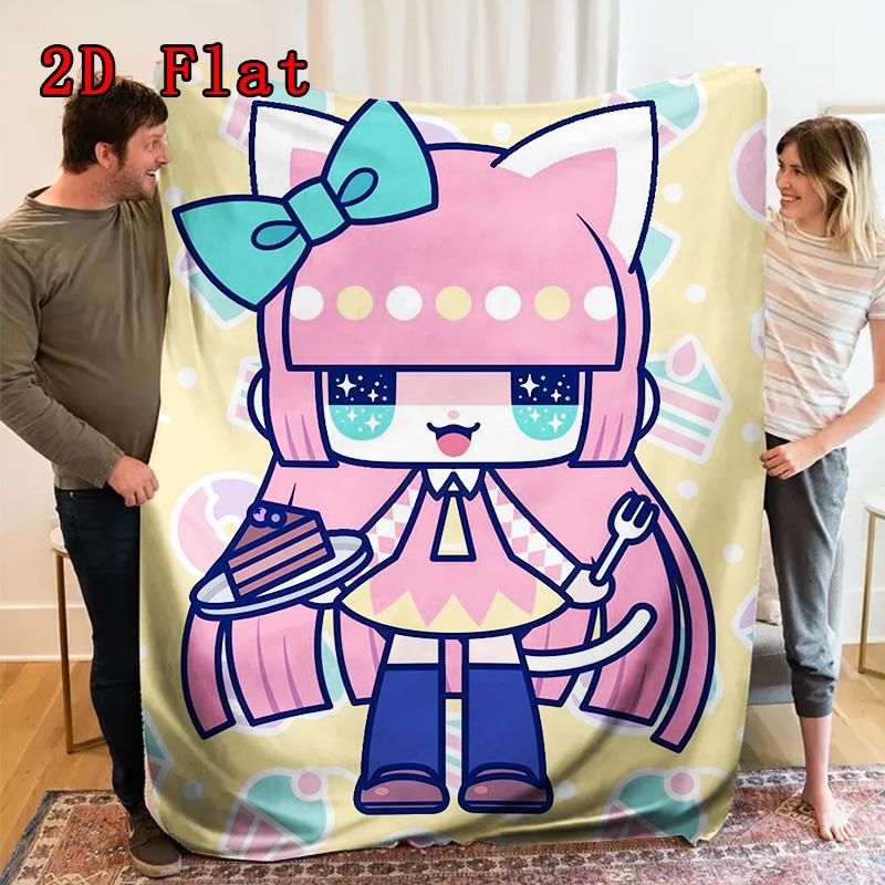 Custom Tiyoko 2D Flat Pattern Flannel Blanket High Quality All Seasons Warmth and Comfort Perfect for Christmas Gifts.DMT0925349