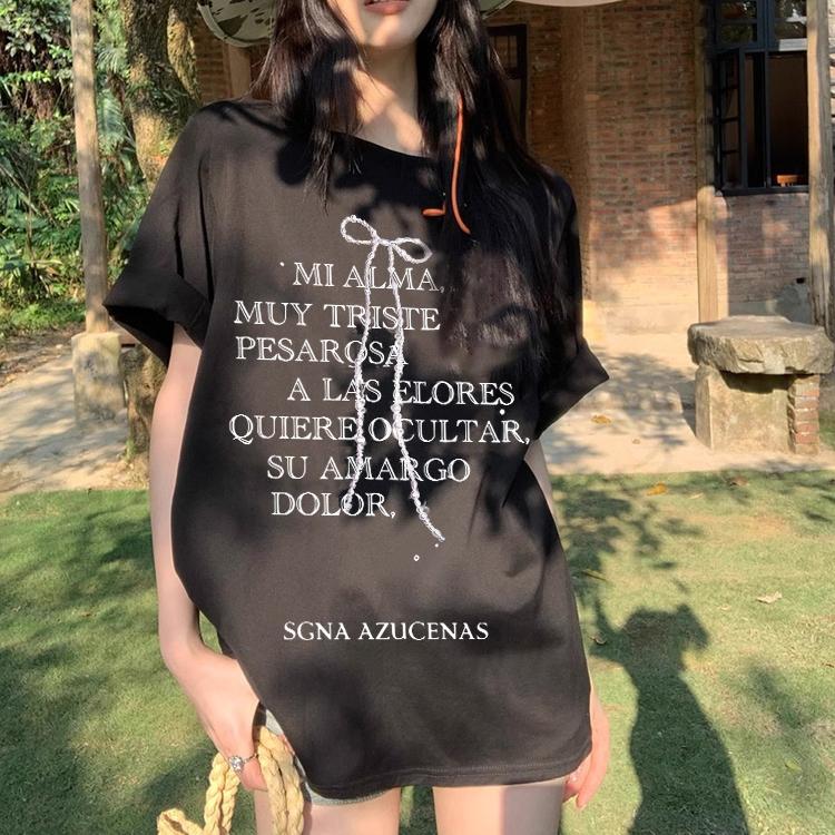 

Лето 2024, модные женские футболки с буквенным принтом Femme Harajuku, повседневная универсальная одежда большого размера из чистого хлопка, футболка, женская уличная одежда