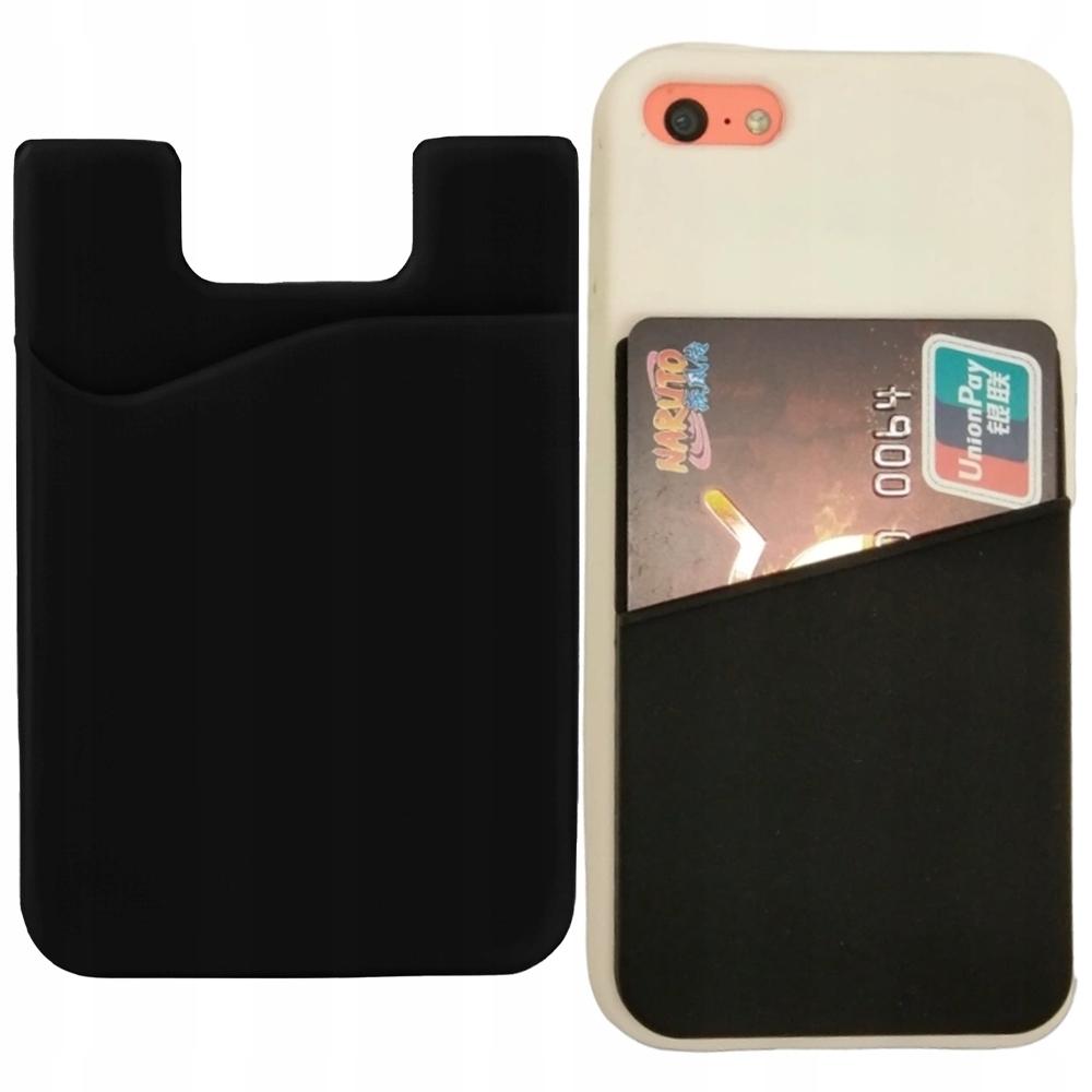Samoprzylepne Etui Na Karty Na Tył Telefonu - Czarne