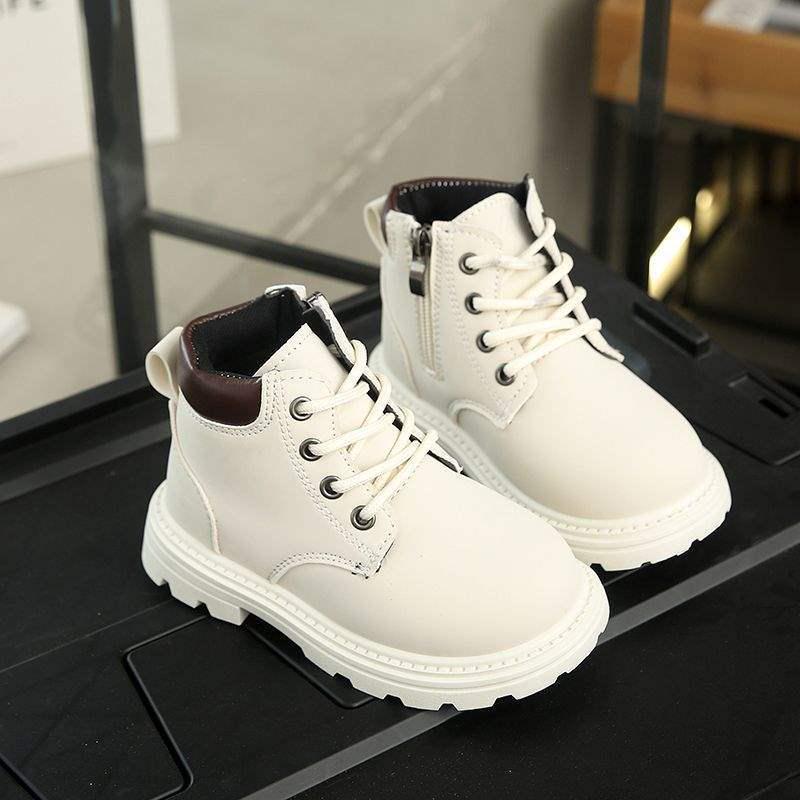 Kids' Plush Martin Boots 2025: Autumn/Winter New British-Style Short Snow Boots for Boys and Girls