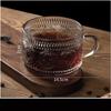 Ins Tazza in vetro trasparente retrò Tazza per acqua semplice Tazza per caffè Tazza per colazione Tazza per latte Tazza per vino
