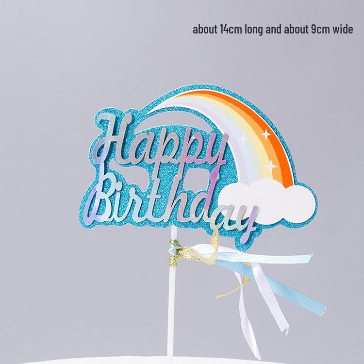Seven-Color Rainbow Tassel Cake Topper - Party Supplies & Dessert Table Decoration